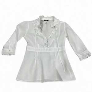 JCrew white sheer top